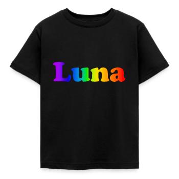 Luna - Kinder T-Shirt - Schwarz - Vorne - AI Model Kid Female (0cm)