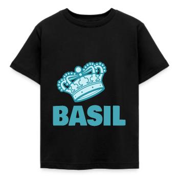 Vorname Basil - Kinder T-Shirt - Schwarz - Vorne - AI Model Kid Female (0cm)