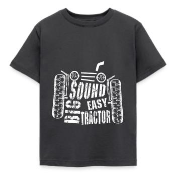 traktor pulling - Kinder T-Shirt - Dunkelgrau - Vorne - AI Model Kid Female (0cm)