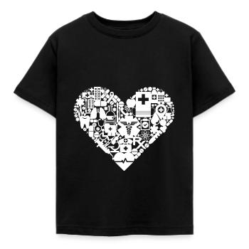 Service de sauvetage paramédical Cœur - T-shirt Enfant - noir - Devant - AI Model Kid Female (0cm)