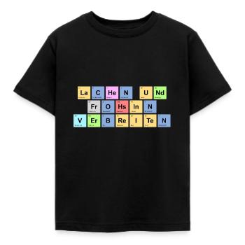 Lachen und Frohsinn verbreiten - Chemische Element - Kinder T-Shirt - Schwarz - Vorne - AI Model Kid Female (0cm)