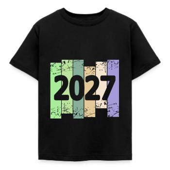 2027 - Kids' T-Shirt - black - Front - AI Model Kid Female (0cm)