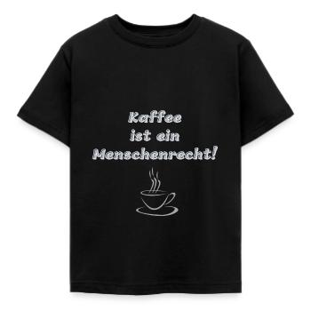 Kaffee ist ein Menschenrecht - Kinder T-Shirt - Schwarz - Vorne - AI Model Kid Female (0cm)