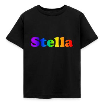 Stella - Kinder T-Shirt - Schwarz - Vorne - AI Model Kid Female (0cm)
