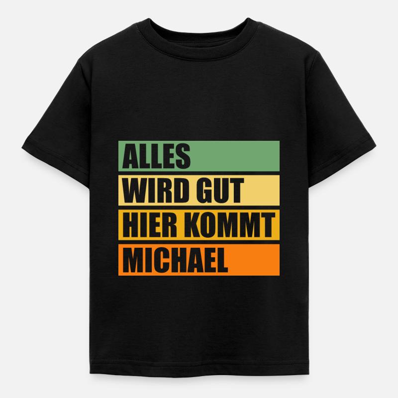 Michael - Kinder T-Shirt - Schwarz