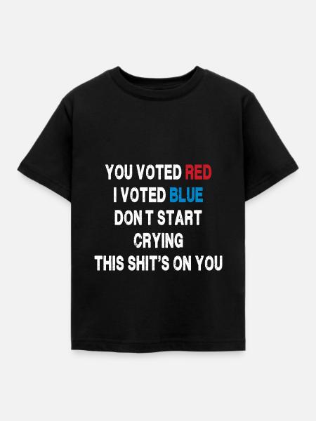 Du hast rot gewählt, ich habe blau gewählt - politische Satire - Kinder T-Shirt - Schwarz