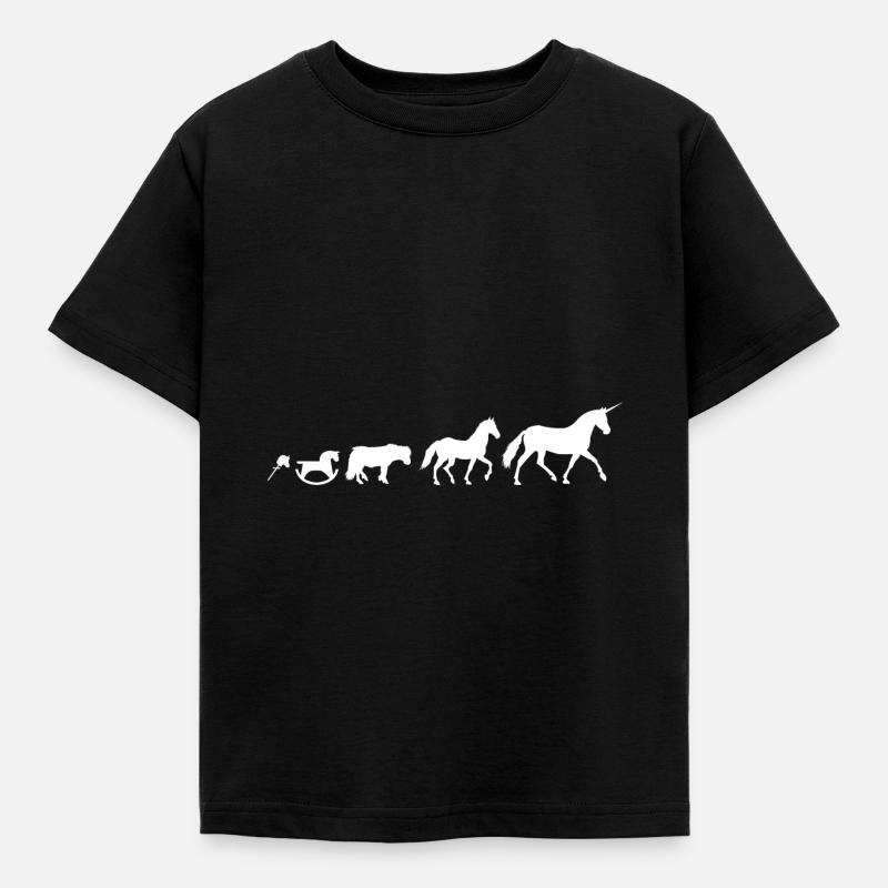 Unicorn evolution in white - Kids' T-Shirt - black