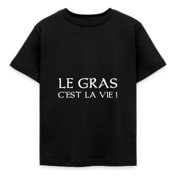 Citation Karadoc - Le gras c'est la vie - T-shirt Enfant - noir - Devant - AI Model Kid Female (0cm)