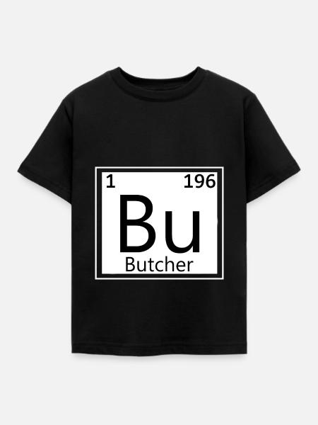 Metzger Periodensystem Fleisch Fleischer - Kinder T-Shirt - Schwarz