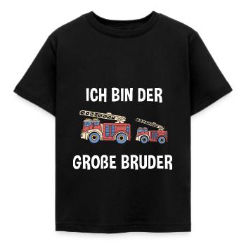 Feuerwehr Großer Bruder Jungen - Ich bin der große - Kinder T-Shirt - Schwarz - Vorne - AI Model Kid Female (0cm)