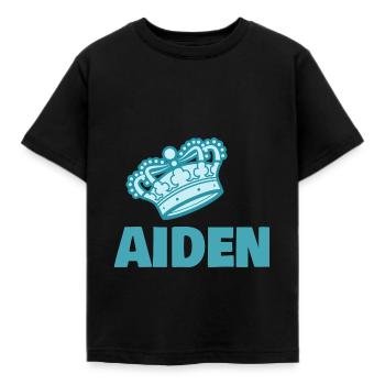 Krone Aiden - Kinder T-Shirt - Schwarz - Vorne - AI Model Kid Female (0cm)