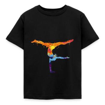 Turnen Turnen - Kinder T-Shirt - Schwarz - Vorne - AI Model Kid Female (0cm)