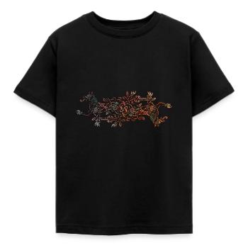 Wikinger Wölfe - Kinder T-Shirt - Schwarz - Vorne - AI Model Kid Female (0cm)