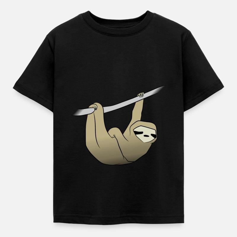 Faultier - Kinder T-Shirt - Schwarz