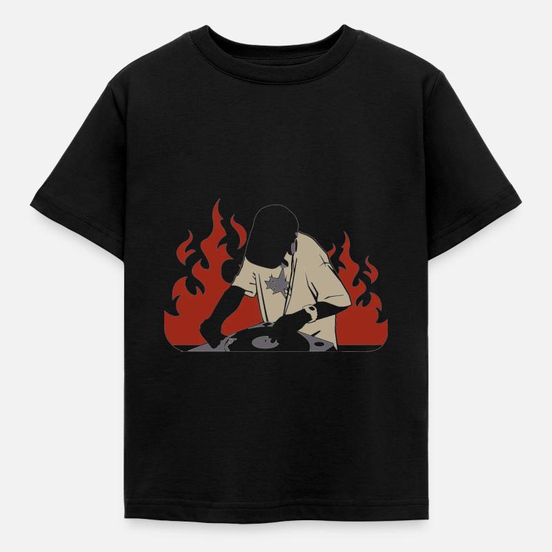 dj - Kinder T-Shirt - Schwarz