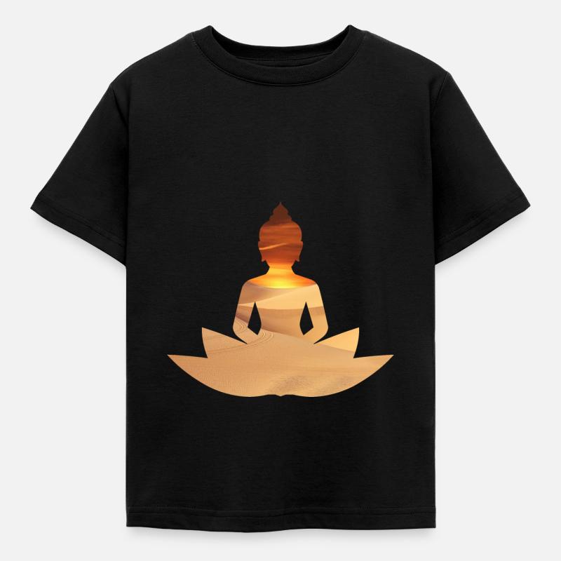 Bouddha au coucher du soleil - T-shirt Enfant - noir