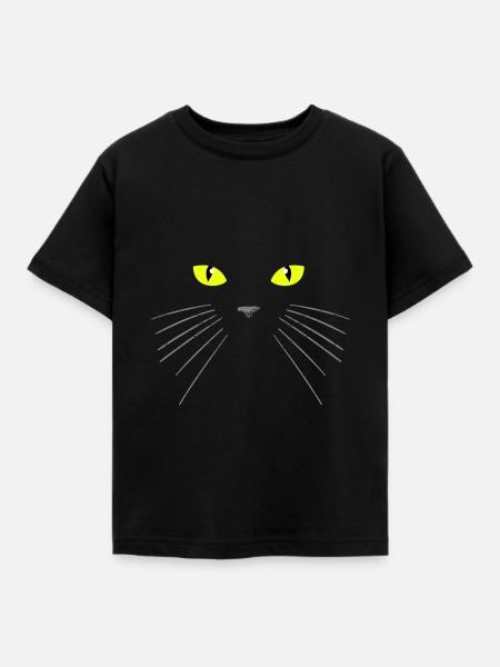 Schwarze Katze - Kinder T-Shirt - Schwarz
