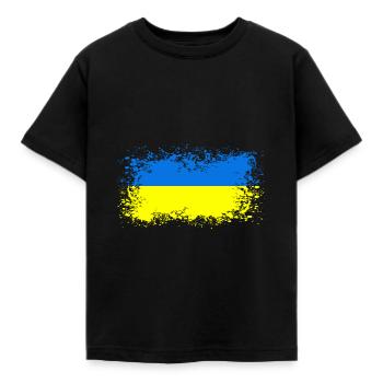 Drapeau ukrainien Idée cadeau ukrainienne - T-shirt Enfant - noir - Devant - AI Model Kid Female (0cm)