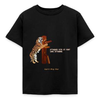 Wing chun tigre - T-shirt Enfant - noir - Devant - AI Model Kid Female (0cm)
