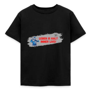 Leben is halt immer live: "Worker" - Kinder T-Shirt - Schwarz - Vorne - AI Model Kid Female (0cm)