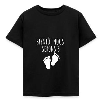 Bald werden wir 3 sein - Kinder T-Shirt - Schwarz - Vorne - AI Model Kid Female (0cm)