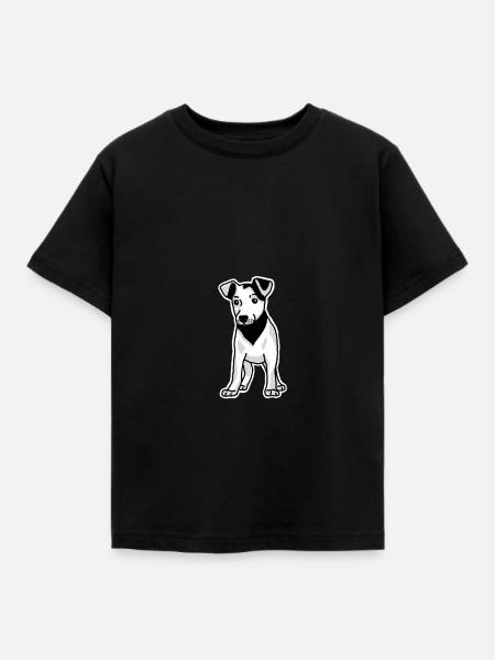 Hund, Jack Russell Terrier - Kinder T-Shirt - Schwarz