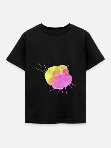 Farbklecks - Kinder T-Shirt - Schwarz