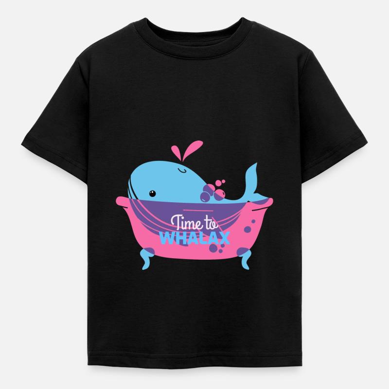 Time to relax, time to Whalax - T-shirt Enfant - noir