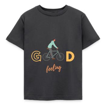 good feeling - Kids' T-Shirt - dark grey - Front - AI Model Kid Female (0cm)