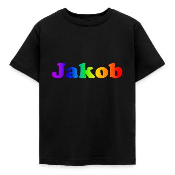 Jakob - Kinder T-Shirt - Schwarz - Vorne - AI Model Kid Female (0cm)