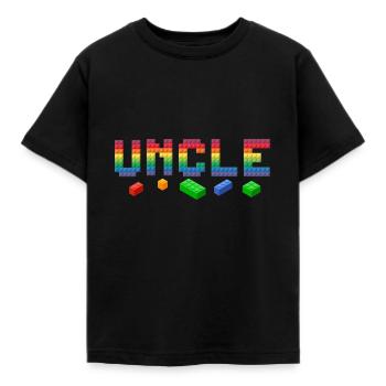 Famille de blocs de briques de construction Uncle Master Builder - T-shirt Enfant - noir - Devant - AI Model Kid Female (0cm)