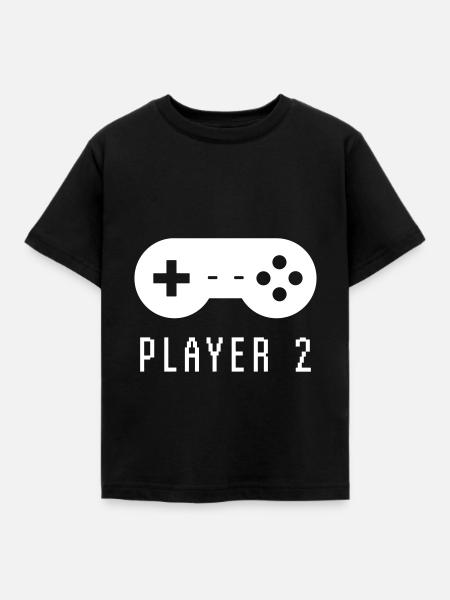 Gamer Player 2 - Kinder T-Shirt - Schwarz