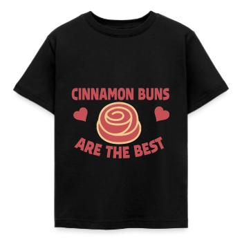Gebäck Zimt Schnecken, cinnamon bun - Kinder T-Shirt - Schwarz - Vorne - AI Model Kid Female (0cm)