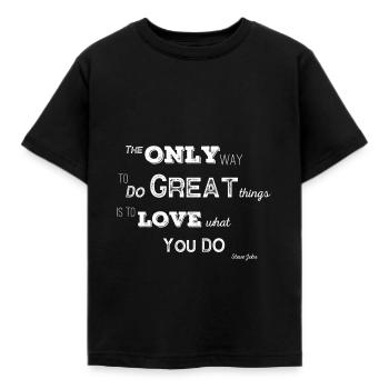 Super citation / énonciation de Steve Jobs - T-shirt Enfant - noir - Devant - AI Model Kid Female (0cm)