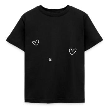 3 hearts - Kids' T-Shirt - black - Front - AI Model Kid Female (0cm)