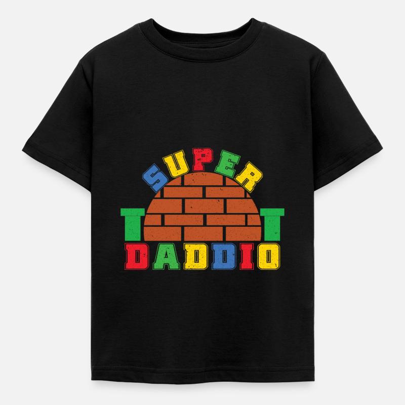 Morsom Super Daddio - Børne-T-shirt - sort