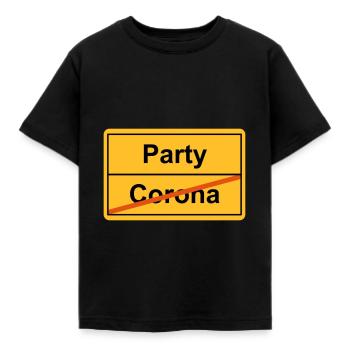 Party, kein Corona - Kinder T-Shirt - Schwarz - Vorne - AI Model Kid Female (0cm)
