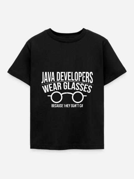 Java Developer - Kinder T-Shirt - Schwarz