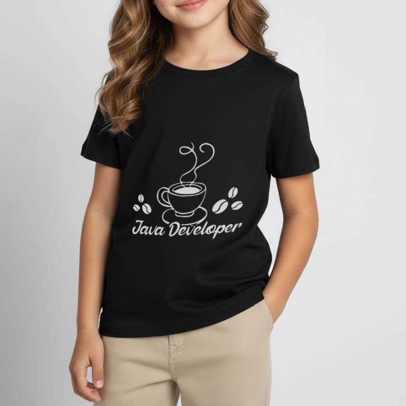 Java Developer with Coffee T-shirt Enfant
