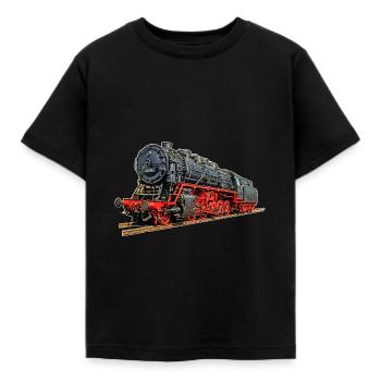 Dampflok 43 001 - Kinder T-Shirt - Schwarz - Vorne - AI Model Kid Female (0cm)