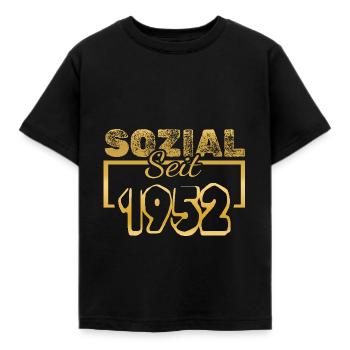 Sozial 1952 - Kinder T-Shirt - Schwarz - Vorne - AI Model Kid Female (0cm)