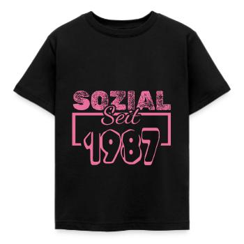 1987 - Kinder T-Shirt - Schwarz - Vorne - AI Model Kid Female (0cm)