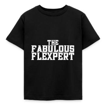 Flexpert Gym Clothing Muscle Enthusiasts Workout - Kinder T-Shirt - Schwarz - Vorne - AI Model Kid Female (0cm)