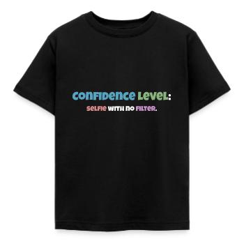 Confidence Level - Kids' T-Shirt - black - Front - AI Model Kid Female (0cm)