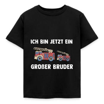 Feuerwehr Großer Bruder - Tatütata Ich bin jetzt - Kinder T-Shirt - Schwarz - Vorne - AI Model Kid Female (0cm)