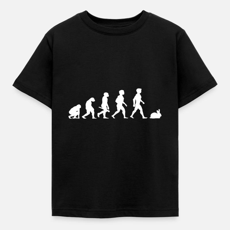 Evolution Kaninchen Karnickel Hase Häschen Nager - Kinder T-Shirt - Schwarz