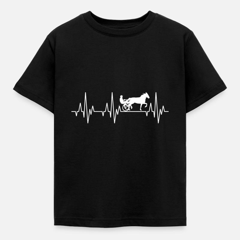 Heartbeat ECG harnais de course cheval de course - T-shirt Enfant - noir