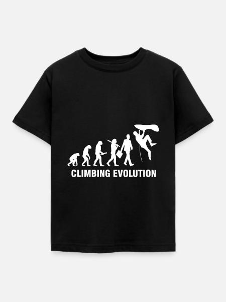 Climbing Evolution - Klettern und Bergsteigen - Kinder T-Shirt - Schwarz