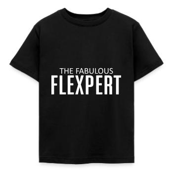 Flexpert Gym Clothing Muscle Enthusiasts Workout - Kinder T-Shirt - Schwarz - Vorne - AI Model Kid Female (0cm)