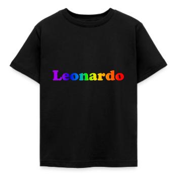 Leonardo - Kinder T-Shirt - Schwarz - Vorne - AI Model Kid Female (0cm)